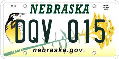 NE license plate DQV015