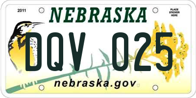 NE license plate DQV025