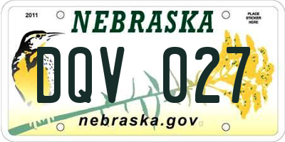 NE license plate DQV027