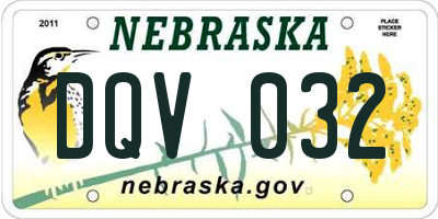 NE license plate DQV032