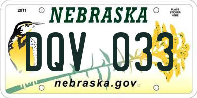 NE license plate DQV033
