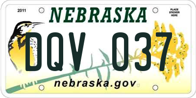 NE license plate DQV037