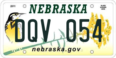 NE license plate DQV054