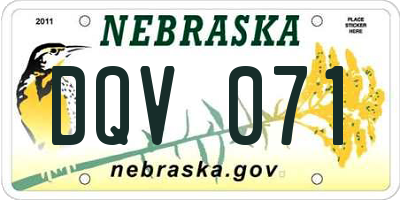 NE license plate DQV071