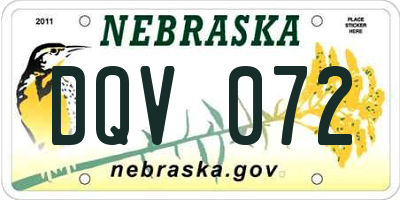 NE license plate DQV072
