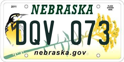 NE license plate DQV073