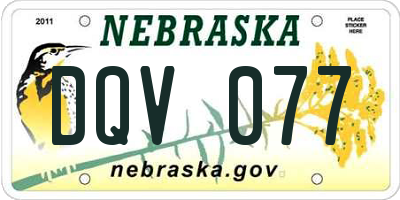 NE license plate DQV077