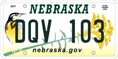 NE license plate DQV103