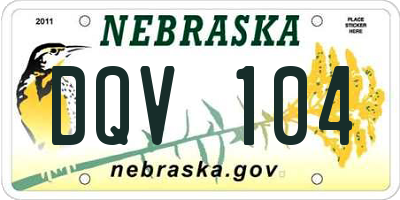 NE license plate DQV104
