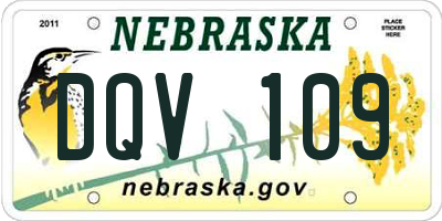 NE license plate DQV109