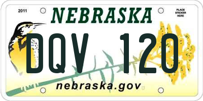 NE license plate DQV120