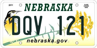 NE license plate DQV121
