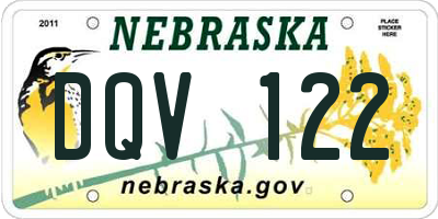 NE license plate DQV122