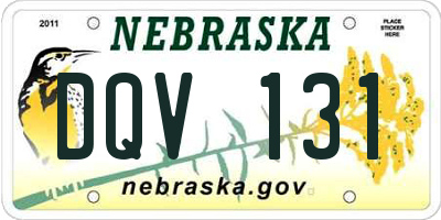 NE license plate DQV131