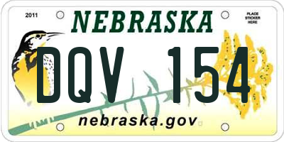 NE license plate DQV154