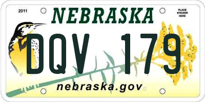 NE license plate DQV179