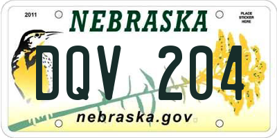 NE license plate DQV204