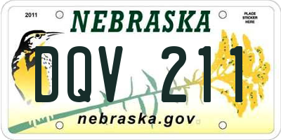 NE license plate DQV211