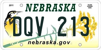 NE license plate DQV213