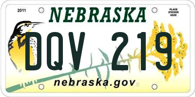 NE license plate DQV219
