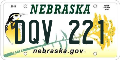 NE license plate DQV221