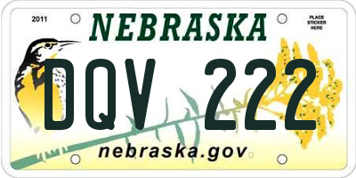 NE license plate DQV222