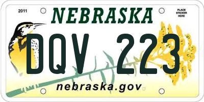 NE license plate DQV223