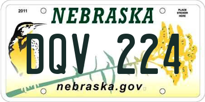 NE license plate DQV224