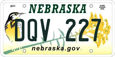 NE license plate DQV227