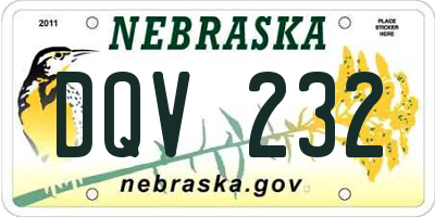 NE license plate DQV232