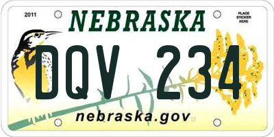 NE license plate DQV234