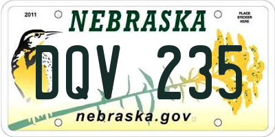 NE license plate DQV235