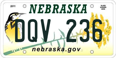 NE license plate DQV236