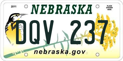 NE license plate DQV237