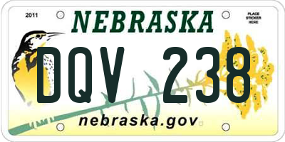 NE license plate DQV238