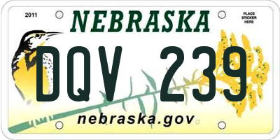 NE license plate DQV239