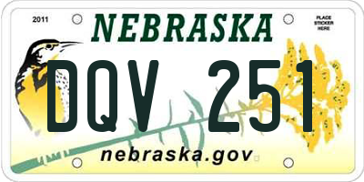 NE license plate DQV251
