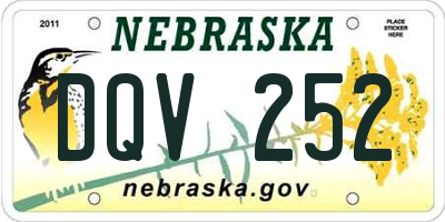 NE license plate DQV252