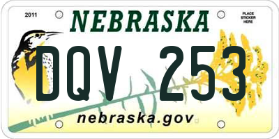 NE license plate DQV253