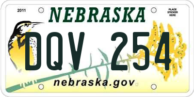 NE license plate DQV254