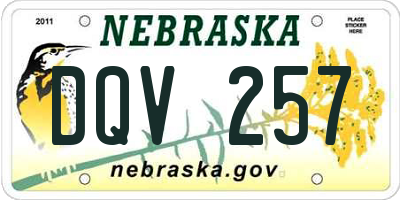 NE license plate DQV257