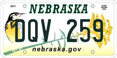 NE license plate DQV259