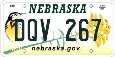 NE license plate DQV267