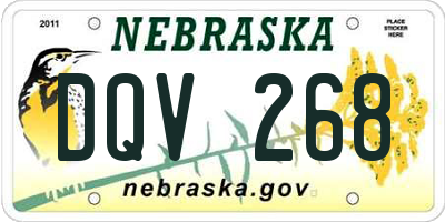 NE license plate DQV268