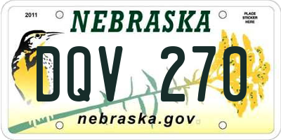 NE license plate DQV270