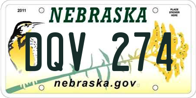 NE license plate DQV274