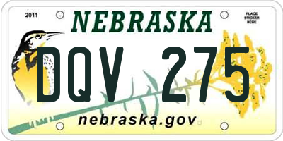 NE license plate DQV275