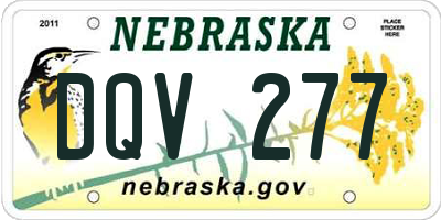 NE license plate DQV277