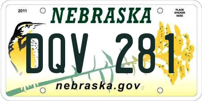 NE license plate DQV281