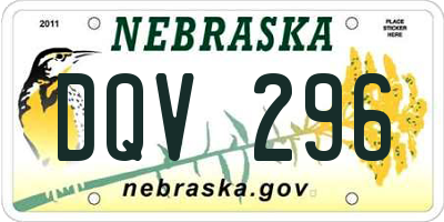 NE license plate DQV296